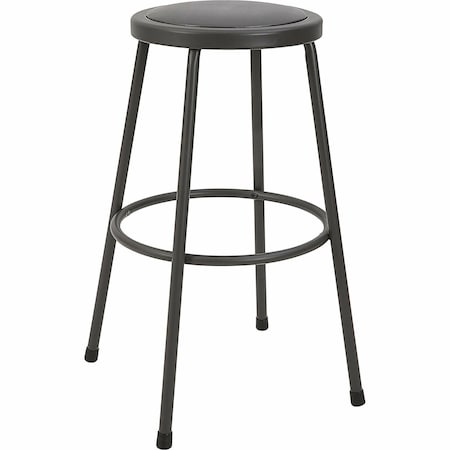 Lorell Metal Shop Stool, 30" Height, 275lb Capacity, Vinyl Seat LLR83083